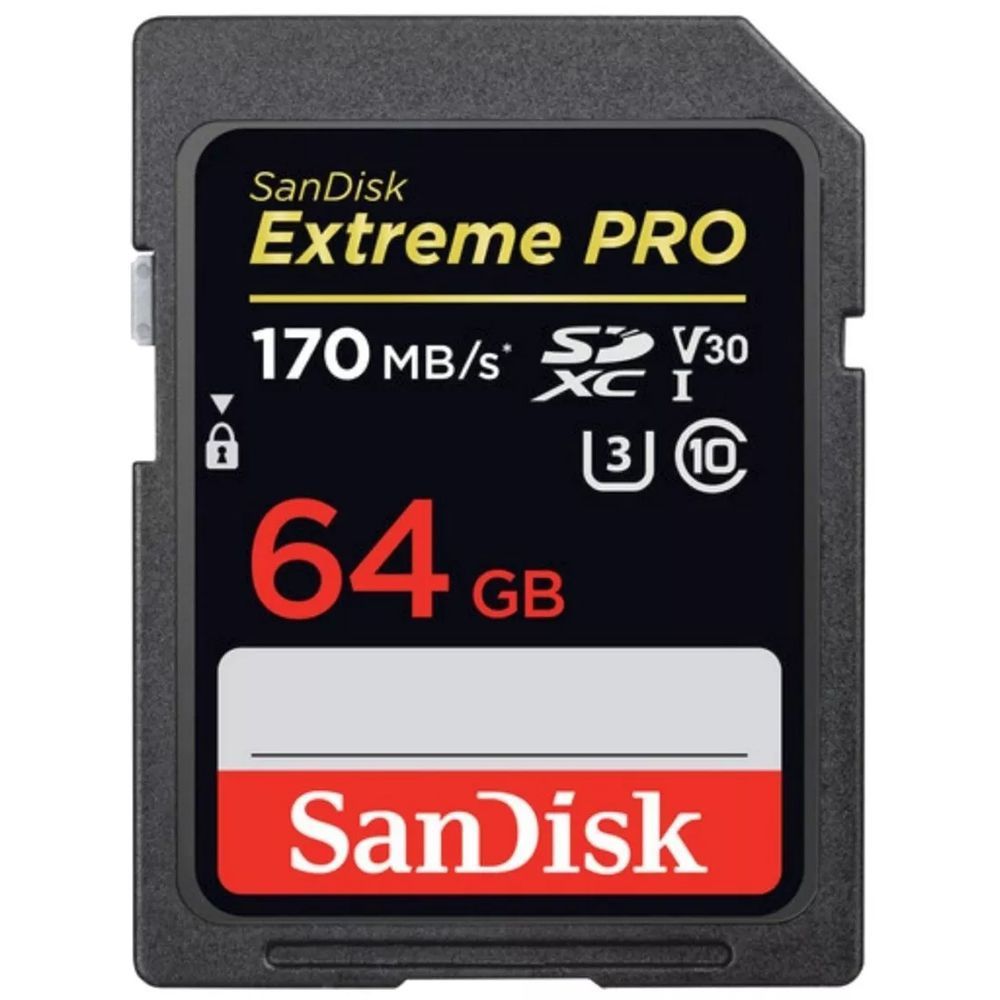 Cartão de memória SD64Gb 170Mb/s EXTREME PRO Sandisk