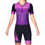 Macaquinho m ciclismo feminino preto / lilás - dx3