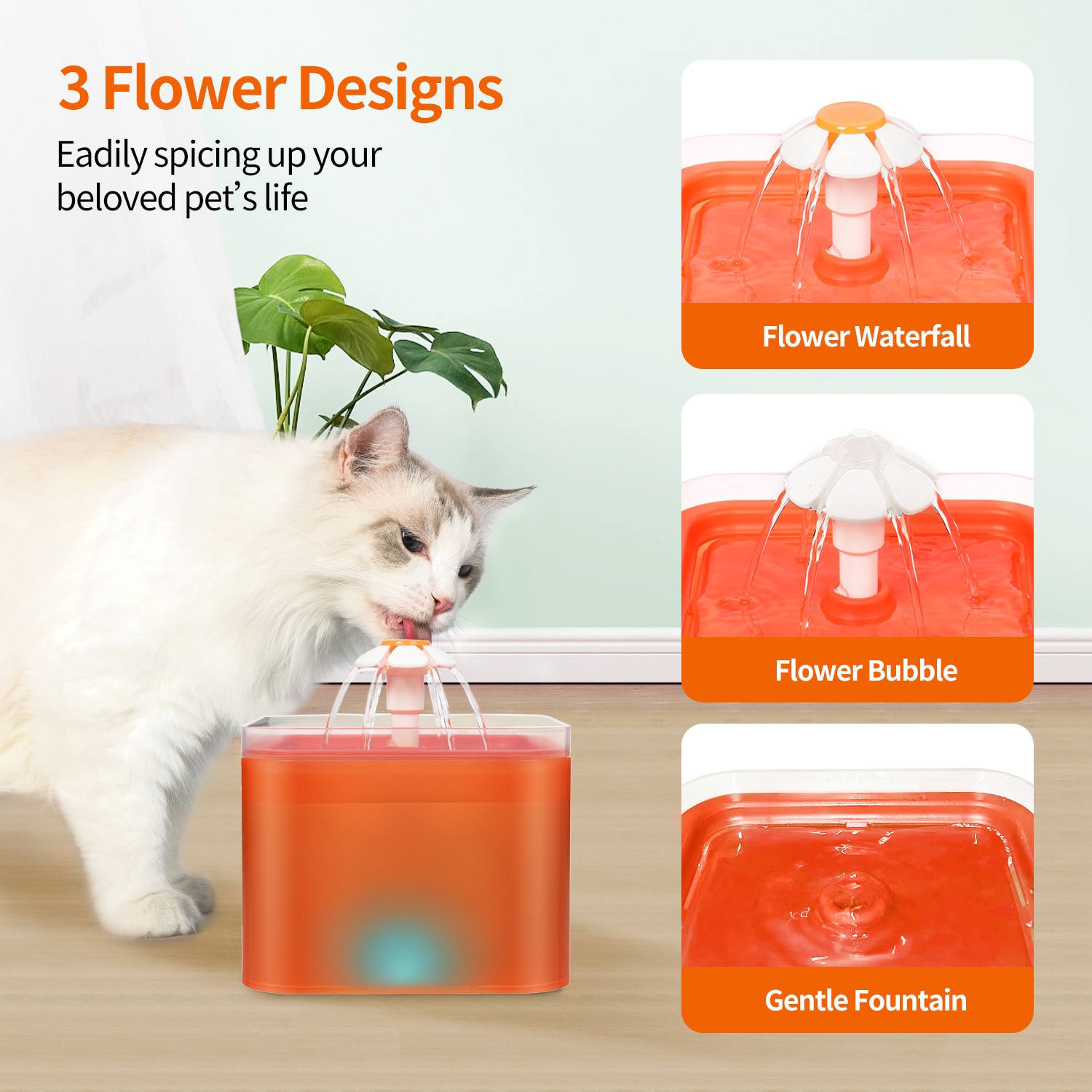 2l capacidade automática gato fonte de água com iluminação led usb pet dispensador de água com recirculação filtring para gatos alimentador