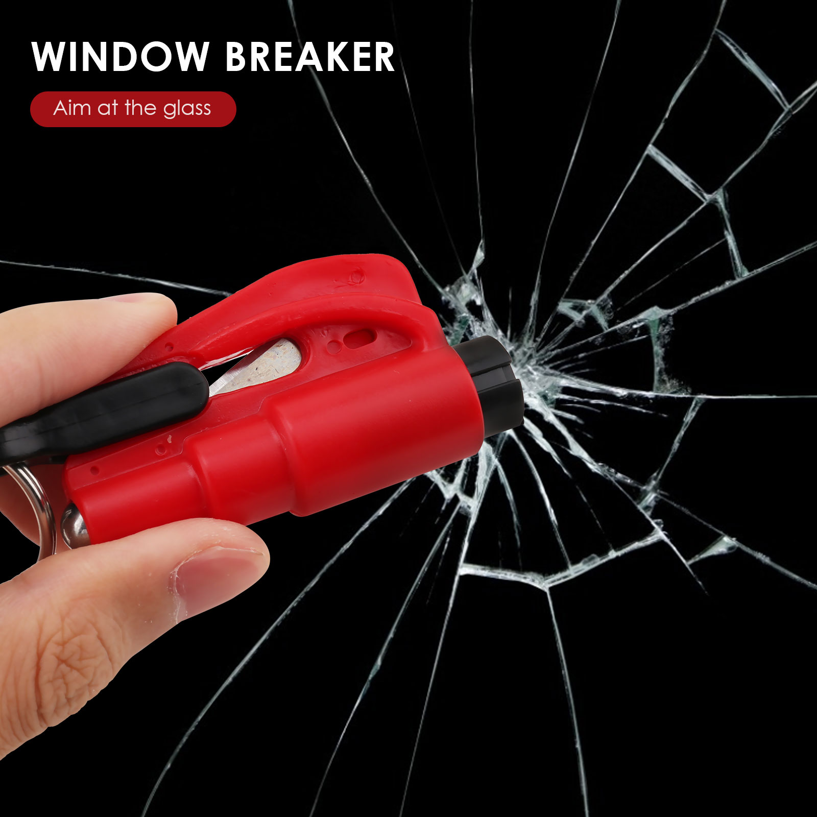 Tipo de mola martelo de segurança do carro portátil escapar martelo janela disjuntor soco cinto de segurança cortador martelo chave