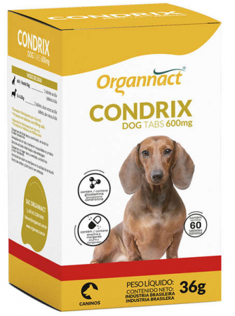 Suplemento Organnact Condrix Dog Tabs com 60 Tabletes 600 mg