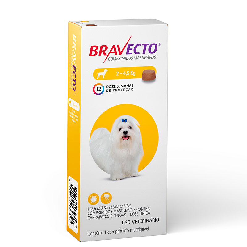Bravecto Antipulgas e Carrapatos para Cães 2 a 4,5kg