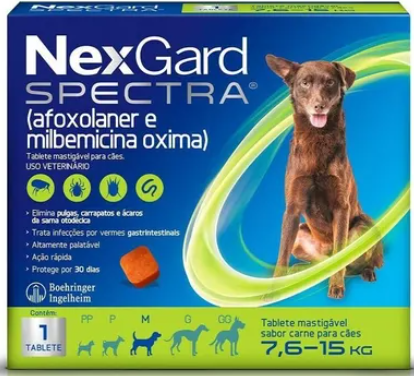 NexGard Spectra Para Cães De 7,6 A 15kg - 1 Tablete