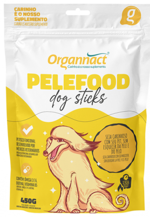 Suplemento Organnact Pelefood Dog Sticks para Cães 450 GR