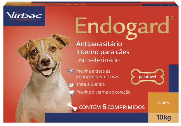 Vermífugo Virbac Endogard para Cães até 10 Kg 6 comprimidos