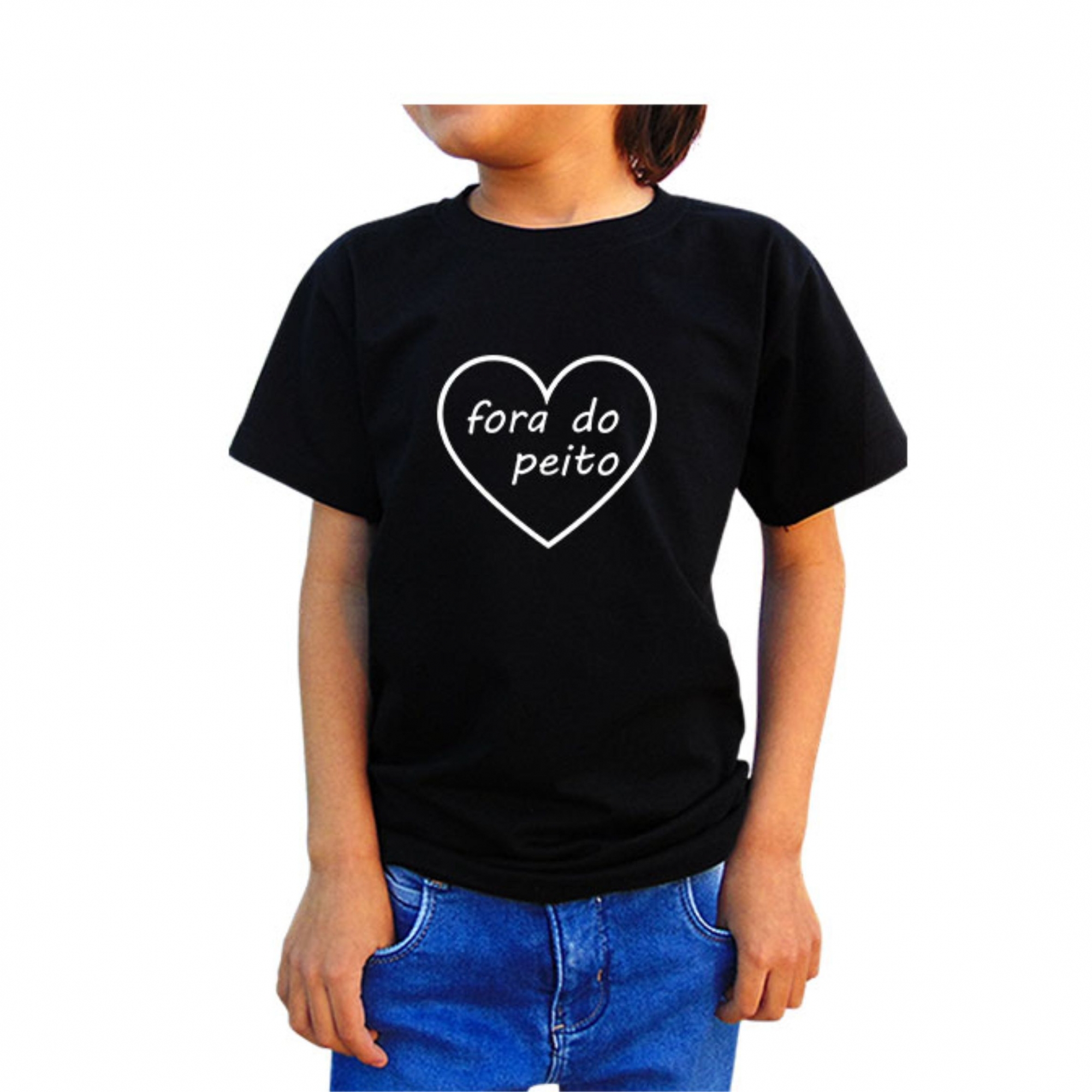 Camiseta Infantil Coração Bate Fora do Peito