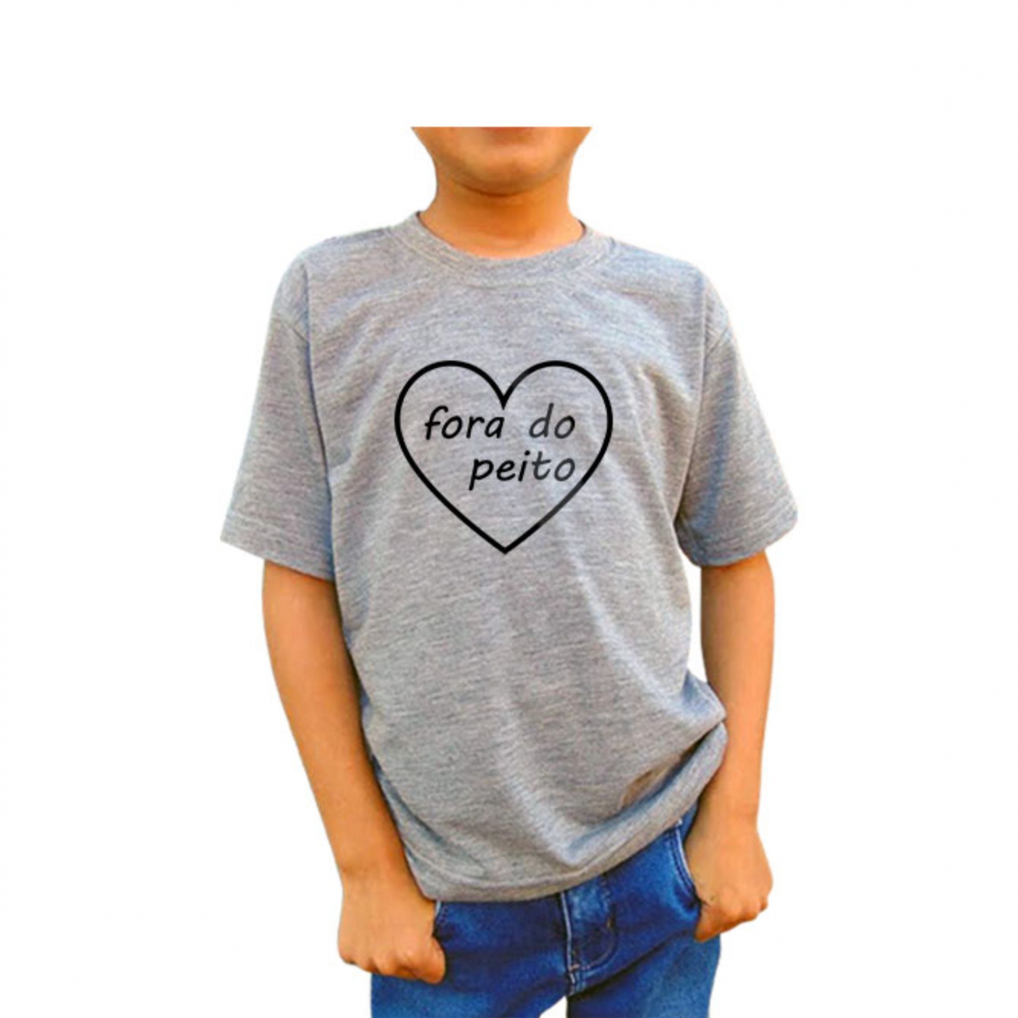 Camiseta Infantil Coração Bate Fora do Peito