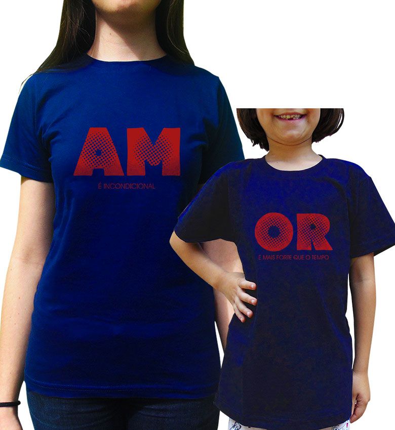 Kit Camiseta Amor Tal Mae Tal Filho/a