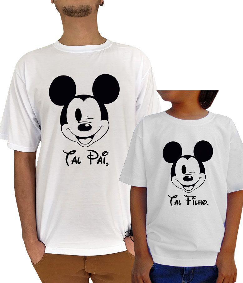 Kit Camiseta Tal Pai Tal Filho/a Mickey Minnie