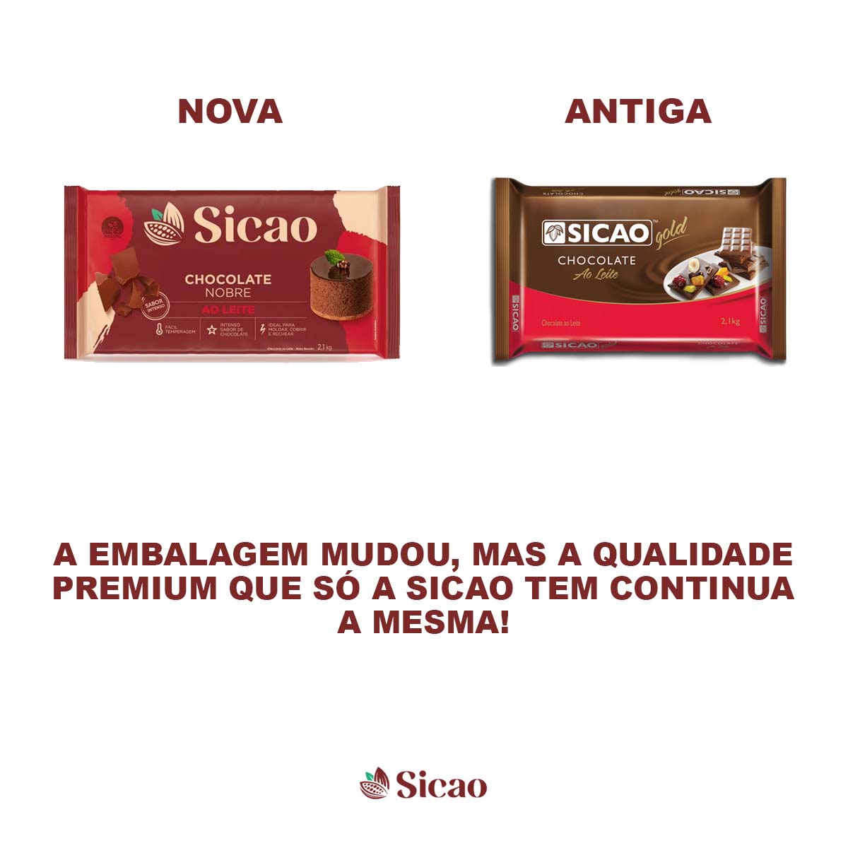Chocolate Ao Leite Sicao Barra Gold 2,1kg