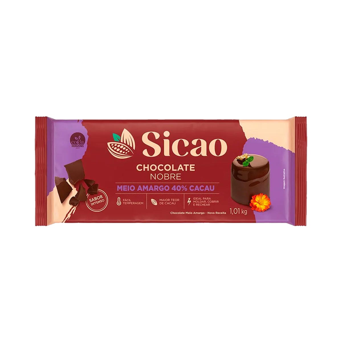 Chocolate Meio Amargo Gold 1,01kg Sicao