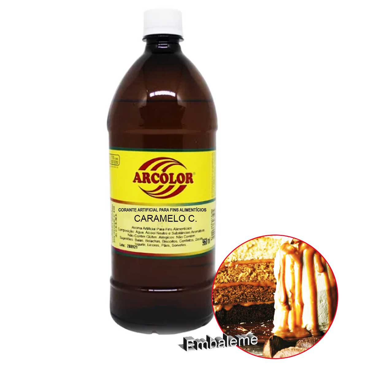 Corante alimentício líquido caramelo C.  960ml Arcolor