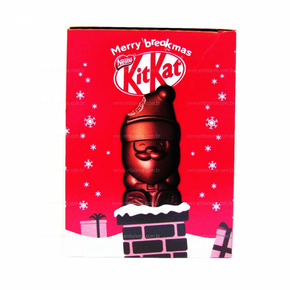 Chocolate ao Leite Nestlé KitKat Natal Papai Noel  c/12 Unidades - Edição Limitada