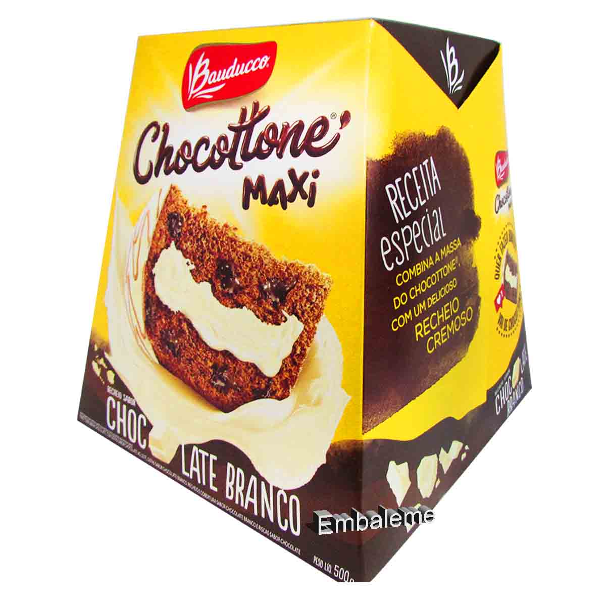 Panetone de Chocolate Chocottone Maxi Chocolate Branco 500G Bauducco