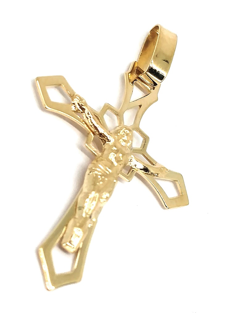 Pingente de Ouro 18K Crucifixo com Cristo