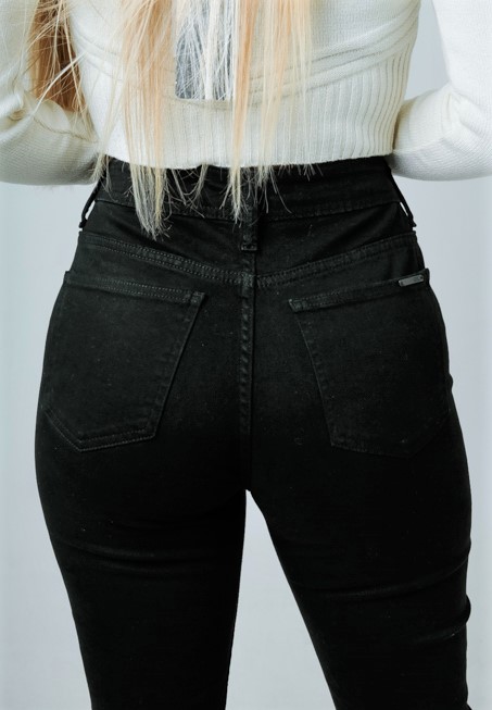 Calça Midi Skinny Preta Visual Jeans - Choque Concept