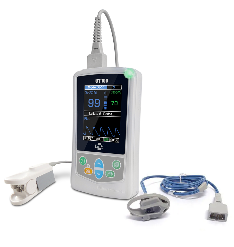 Oxímetro de Pulso Portátil UT100 Recarregável + Sensor Neonatal Tipo Y - MD