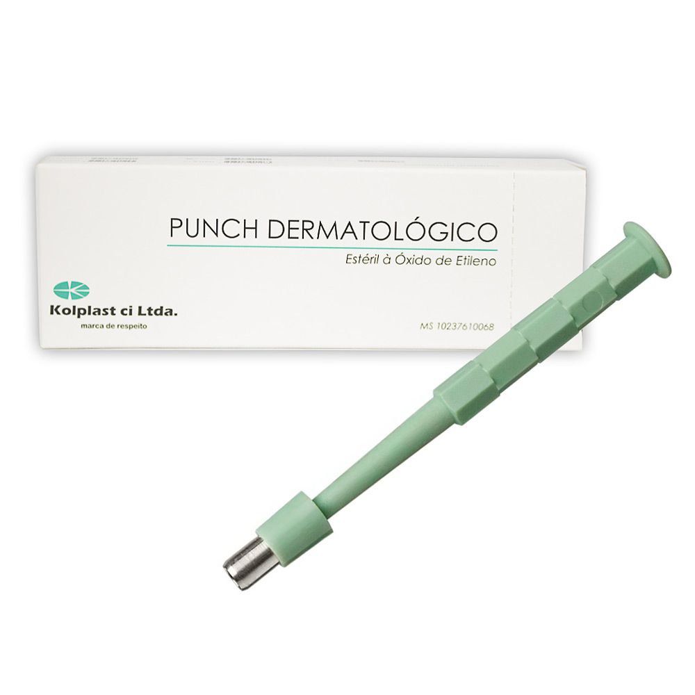 Punch Dermatológico 6mm Estéril Caixa C/ 5 Un. Kolplast