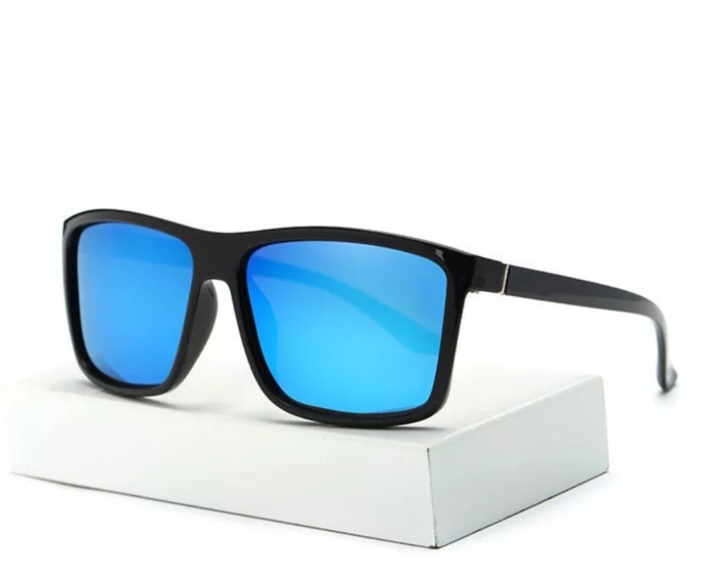 Óculos De Sol Quadrado M.looy Com Lentes Espelhadas Azuis