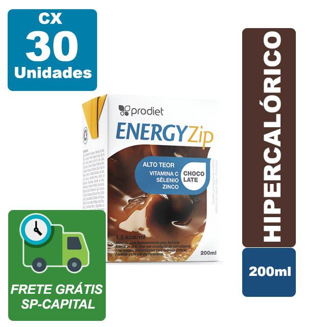 EnergyZip 200ml Chocolate Cx 30 Unidades - Prodiet