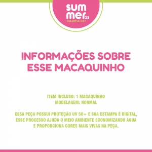 Macaquinho Infantil Doce Arco-Íris UV50+