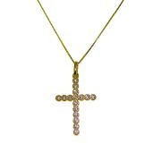 Gargantilha em Ouro 18K Crucifixo com Zircônia GCRU40Z