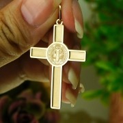 Pingente em Ouro 18K Crucifixo de São Bento PN9010 #3