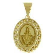 Pingente em Ouro 18K  Medalha Nossa Senhora das Graças com Zircônia  NP90584 #1