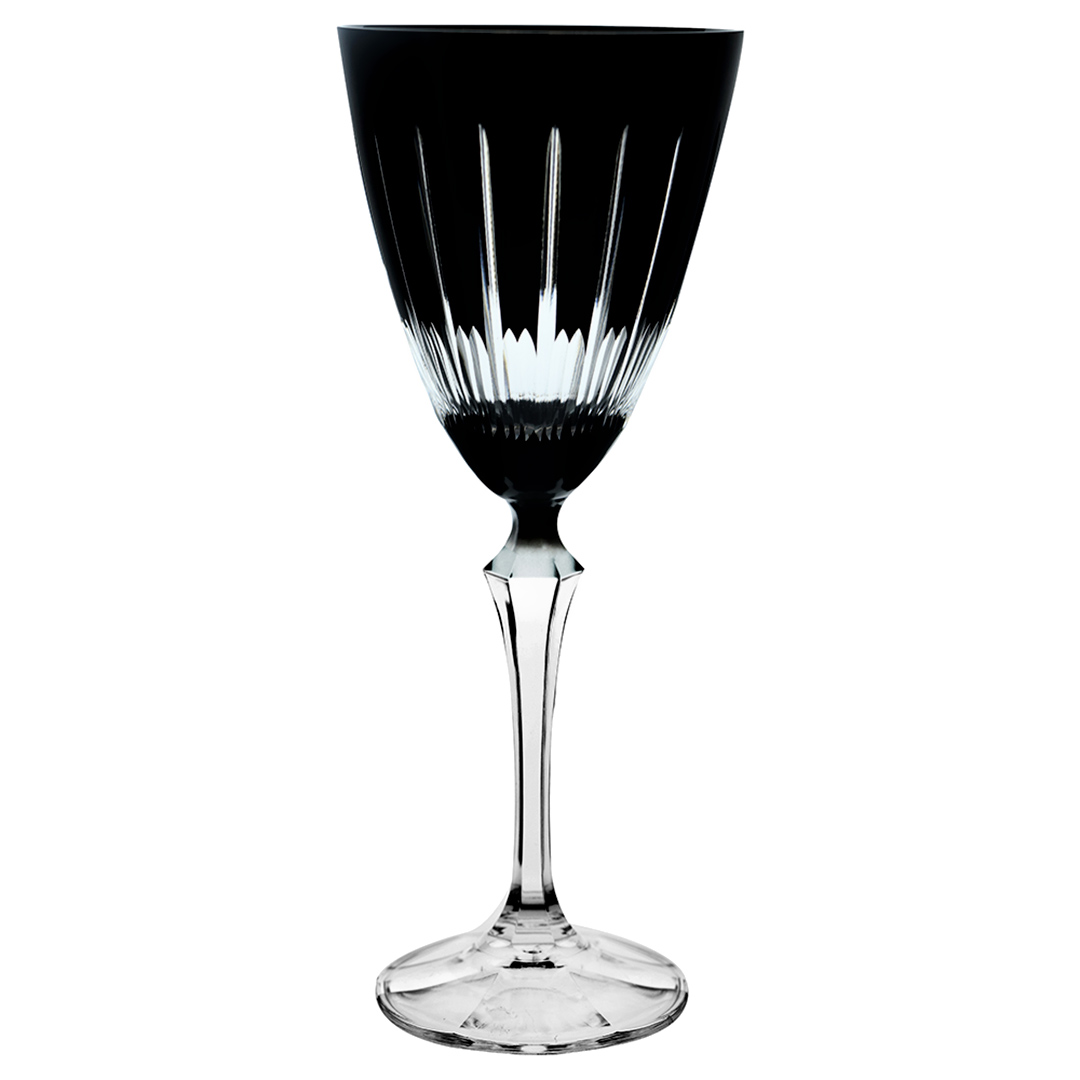 Taça Vinho Tinto Cristal Preto Lapidado Elizabeth Bohemia -  Unidade