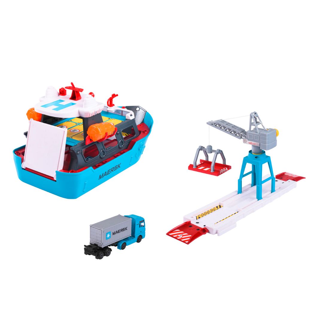 Conjunto Play Set Creatix Maersk Logistic Freight 1/64 Majorette