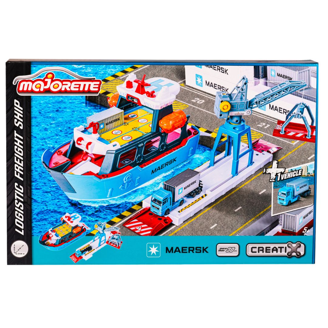 Conjunto Play Set Creatix Maersk Logistic Freight 1/64 Majorette