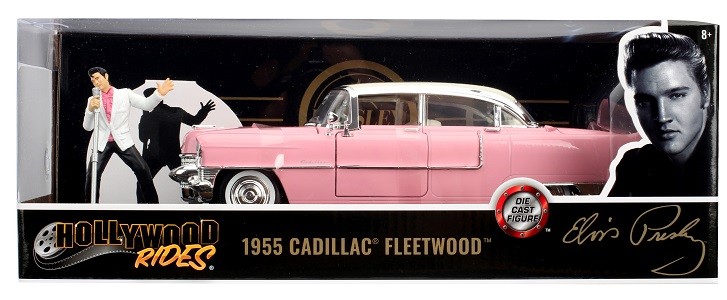 Miniatura Cadillac Eldorado 1955 Pink Com Boneco Elvis Presley 1/24 Jada Toys