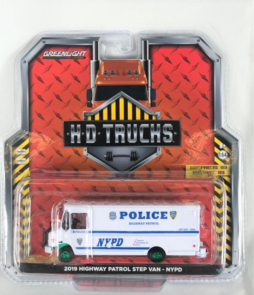 Miniatura Caminhão Highway Patrol Step Van Polícia New York Greenmachine 1/64 Greenlight