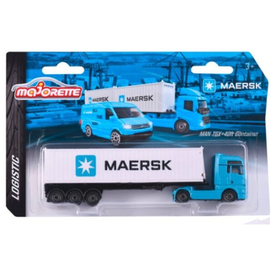 Miniatura Caminhão Man TGX + 40ft Container Maersk 1/64 Majorette
