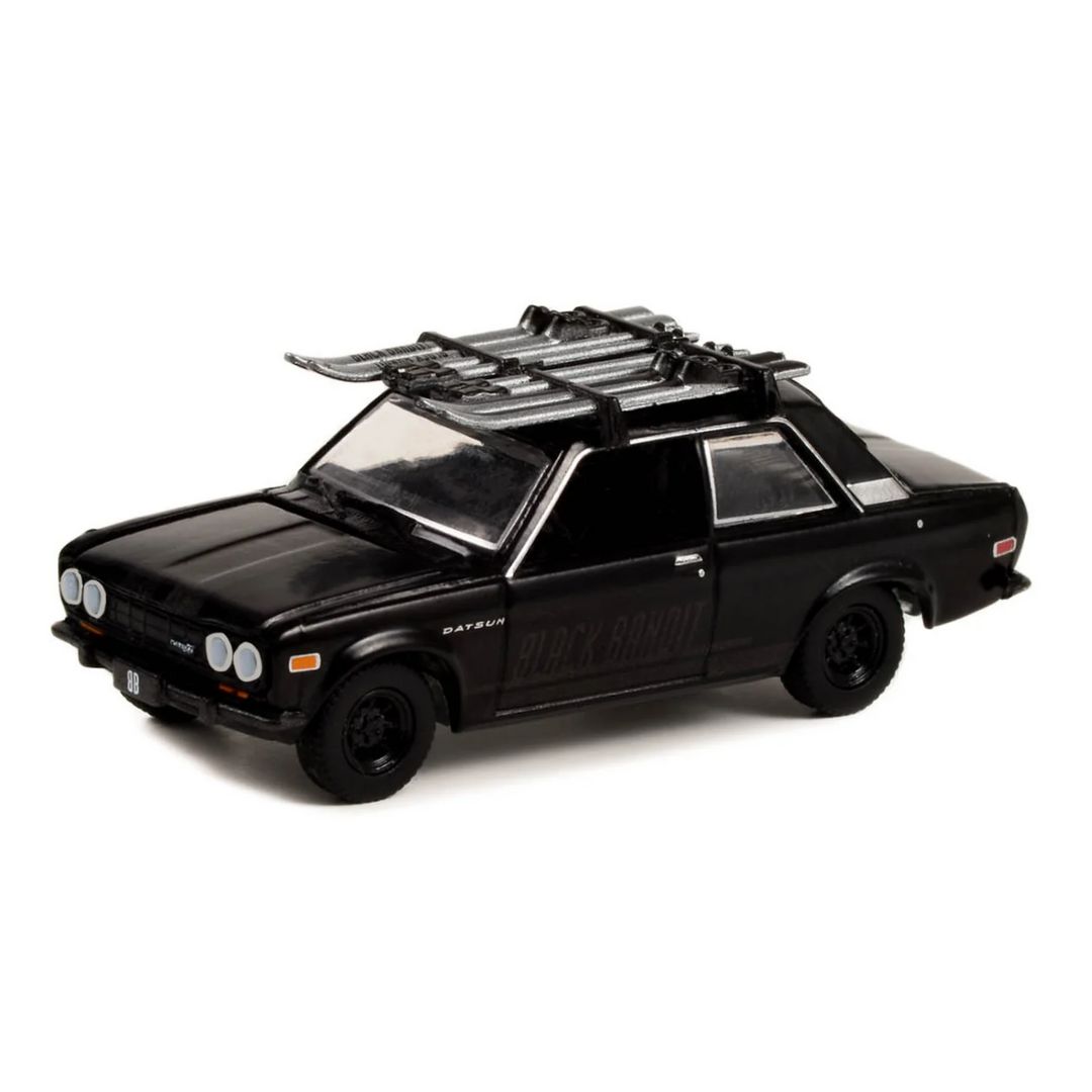 Miniatura Datsun 510 W Ski Roof Rack 1971 Black Bandit 1/64 Greenlight