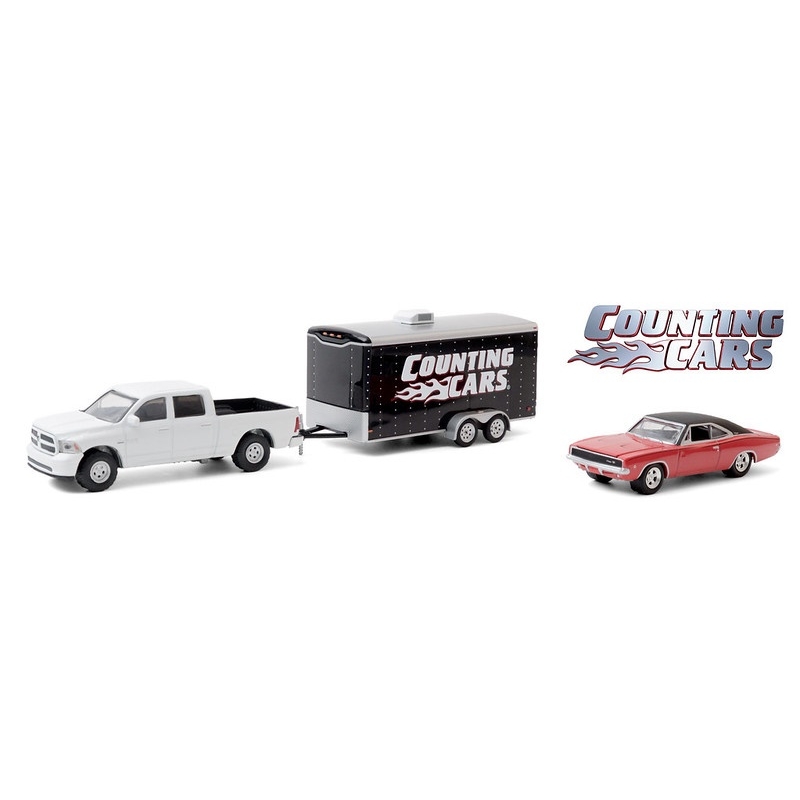 Miniatura Dodge Ram 2014 & Charger R/T Hitch & Tow 1/64 Greenlight
