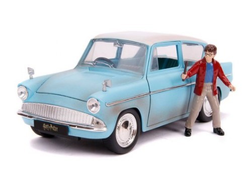 Miniatura Ford Anglia 1959 Harry Potter com Boneco 1/24 Jada Toys