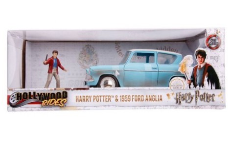 Miniatura Ford Anglia 1959 Harry Potter com Boneco 1/24 Jada Toys