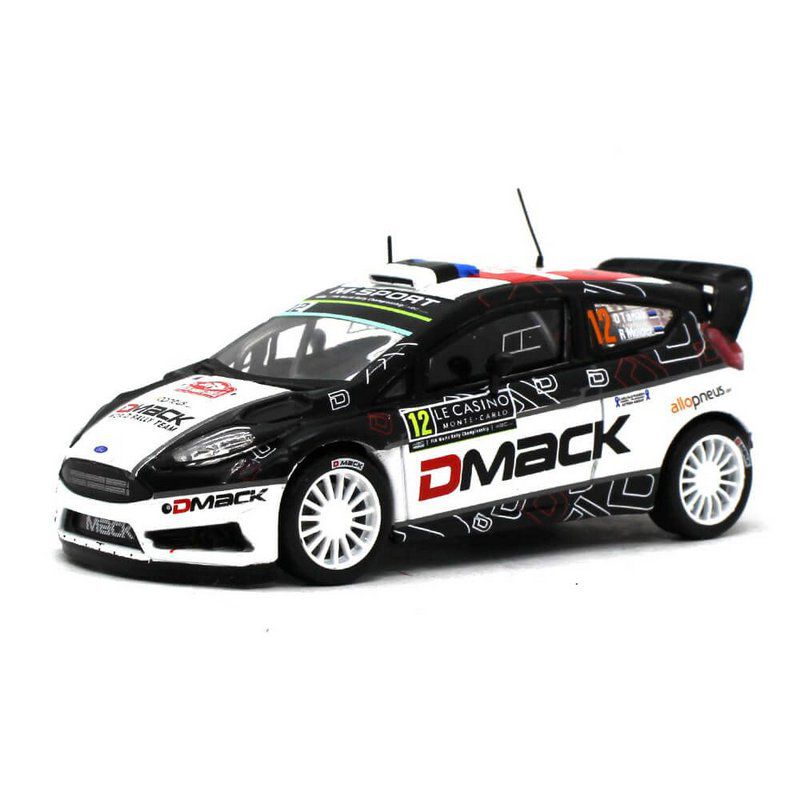 Miniatura Ford Fiesta RS WRC DMACK N 12 Rally Montecarlo 2016 Ott Tänak e Raigo Molder 1/43 Ixo
