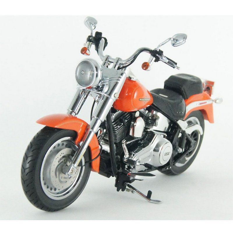 Miniatura Harley Davidson: FLSTF Fat Boy (2012) - Laranja - 1/12 Highway61