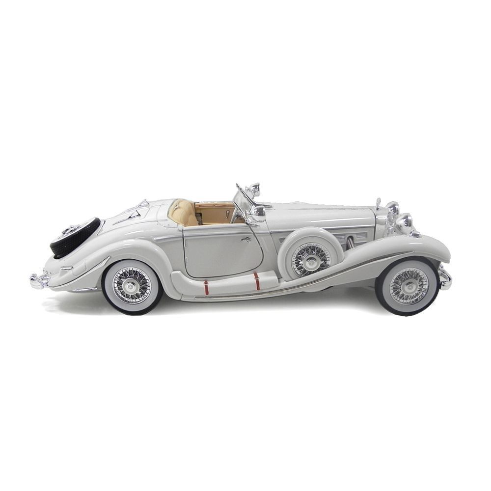 Miniatura Mercedes-Benz 500 K Typ Specialroadster 1936 Branco 1/18 Maisto Premiere Edition