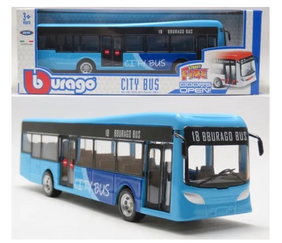 Miniatura Ônibus Azul Cidade 1/64-50 BBurago City 
