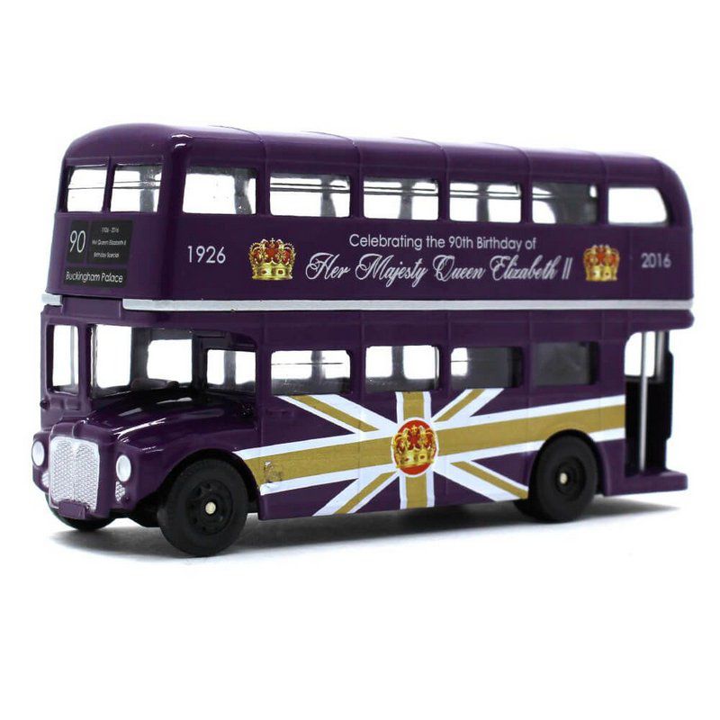 Miniatura Ônibus Routemaster 90 anos Rainha Elizabeth II 1/76 Corgi