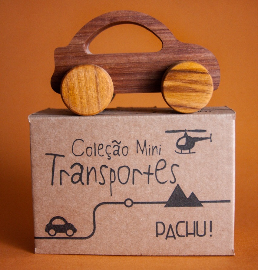 Mini Transporte Sport, Carrinho de Madeira, da Pachu - Cód. P-37