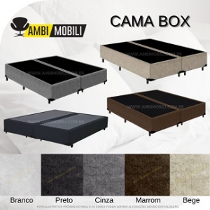 CAMA BOX QUEEN SIZE SUEDE MED.158X198X40CMA