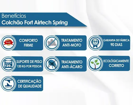 COLCHÃO ORTOBOM - AIRTECH SPRINGPOCKET CASAL MED.138X188X*35CMA*