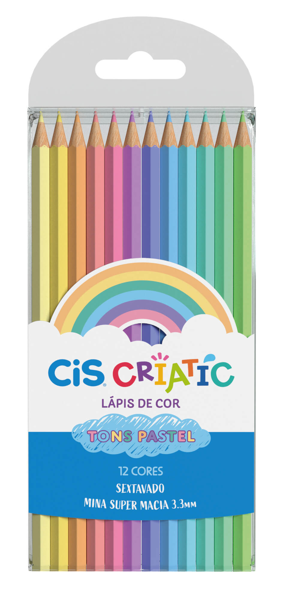 Lápis de Cor Pastel CIS Criatic 12 Cores