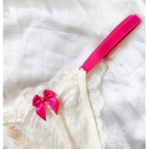 calcinha de regulagem marfim com pink