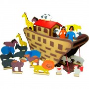 Arca de Noé com Animais Brinquedo de Madeira