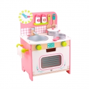 Cozinha Infantil de Madeira Branca e Rosa - Tooky Toy